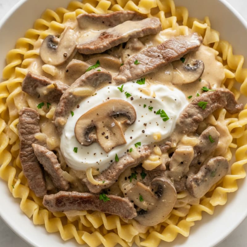 Beef Stroganoff with Egg Noodles