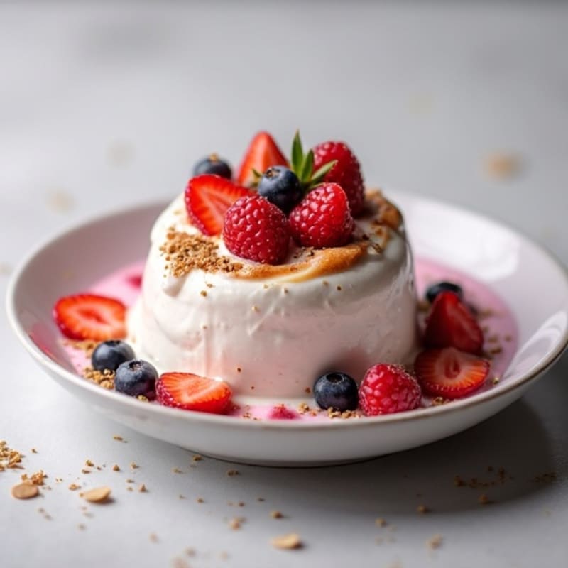 Silky Greek Yogurt Protein Mousse with Berries
