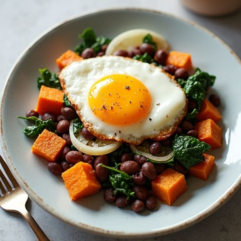 Crispy Sweet Potato and Egg Hash
