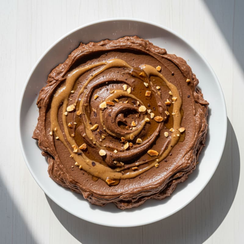 Silky Chocolate Protein Pudding with Almond Butter Swirl