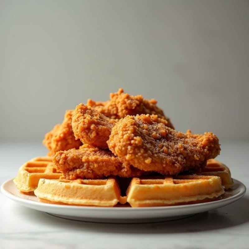 Crispy Air-Fried Chicken with Protein Waffles
