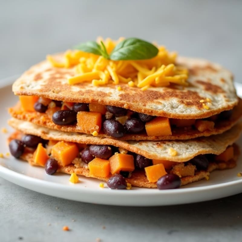 Crispy Black Bean Sweet Potato Quesadilla
