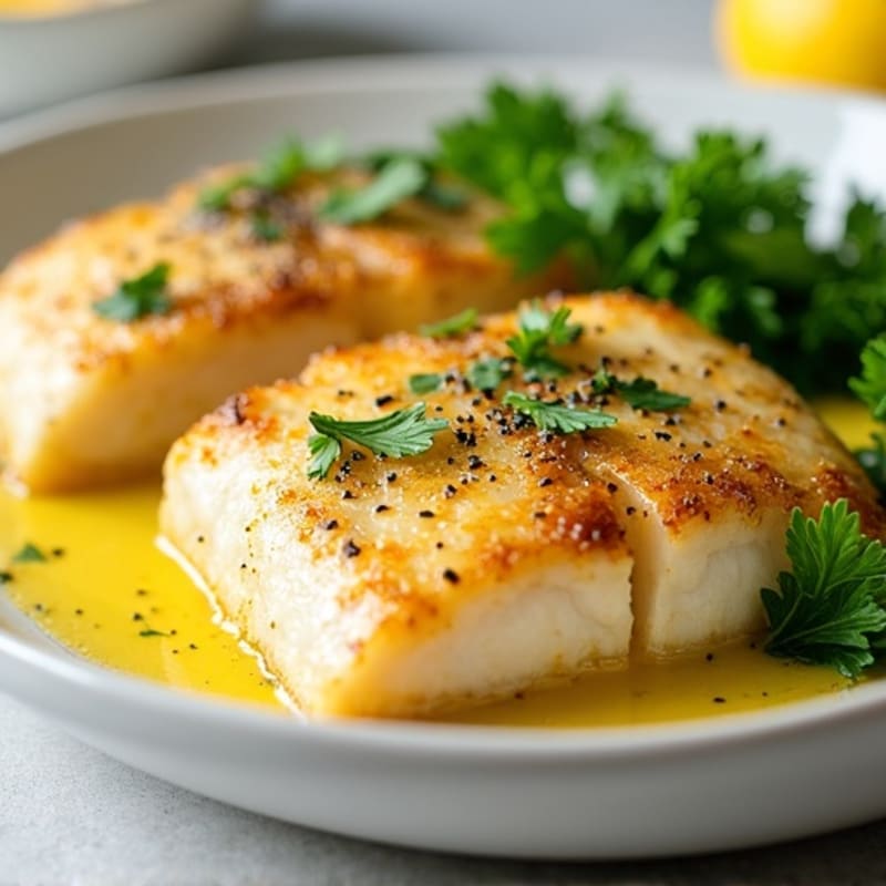 Lemon Herb Pan Seared Tilapia with Garlic Butter Sauce