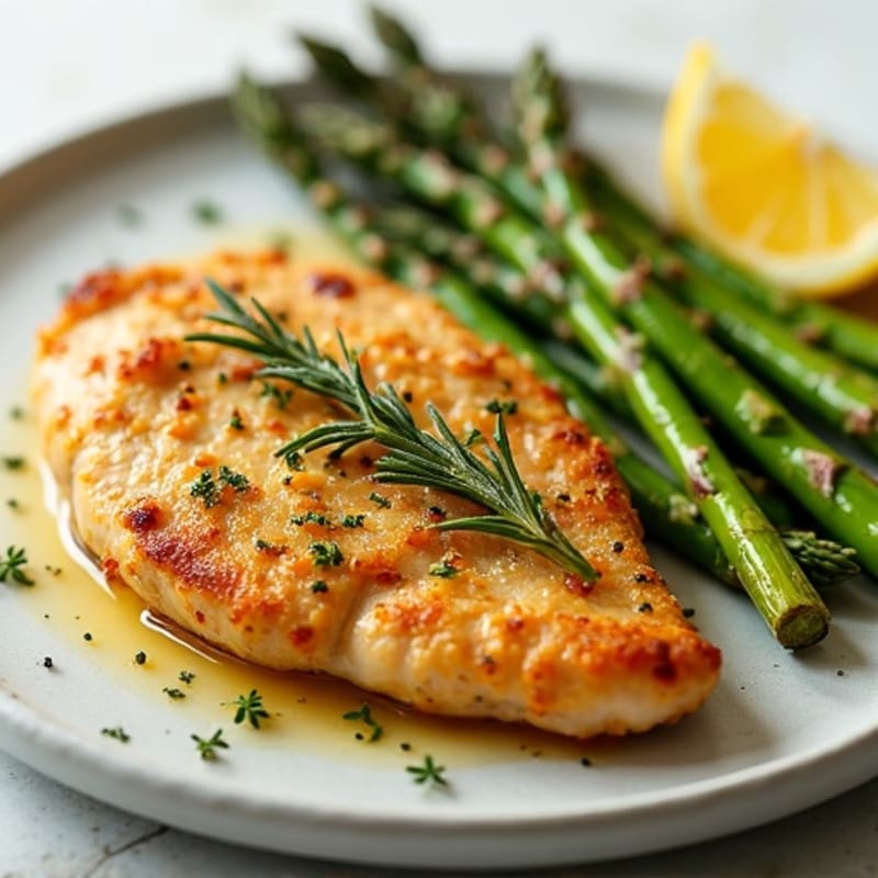 Crispy Lemon Herb Chicken with Roasted Asparagus