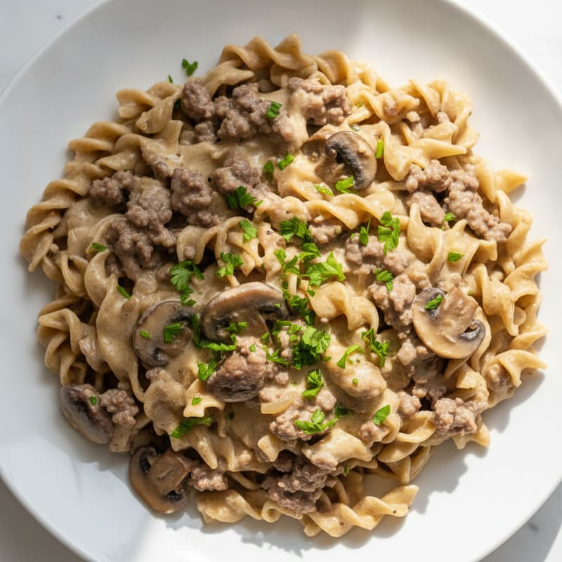 Classic Beef Stroganoff with Egg Noodles