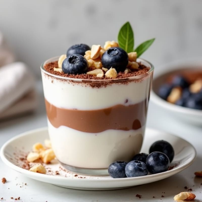 High-Protein Layered Chocolate-Vanilla Cream Parfait
