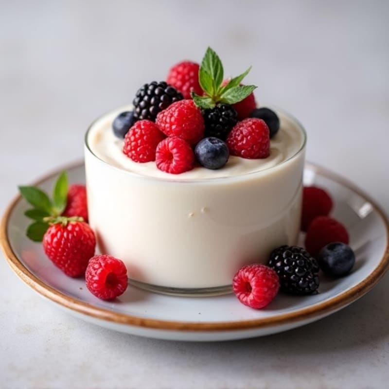 Greek Yogurt Protein Mousse with Mixed Berries