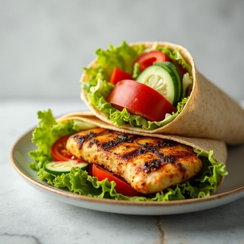 Crispy Grilled Chicken Wrap with Fresh Vegetables