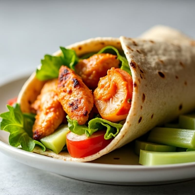 Buffalo Chicken Wrap with Fresh Veggies