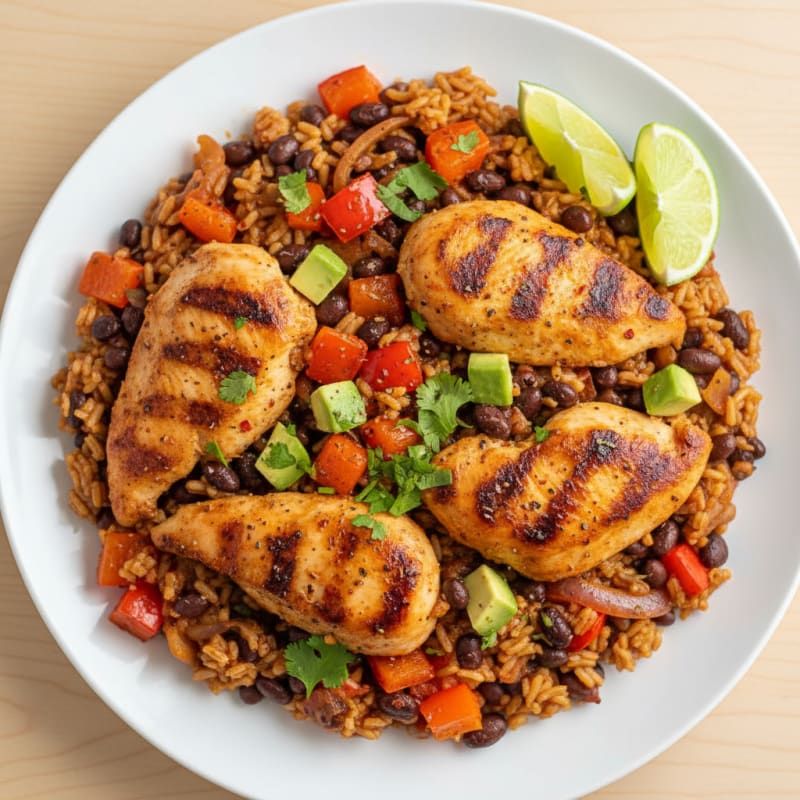 Smoky Chicken and Black Bean Rice Skillet