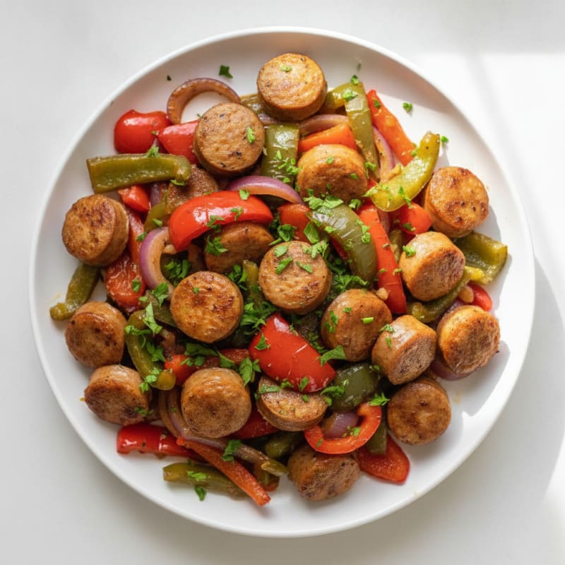 Sheet Pan Sausage and Peppers