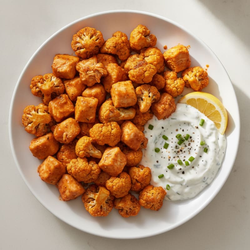 Buffalo Cauliflower Bites with Ranch Dip