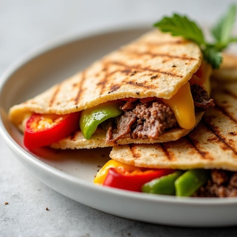 Grilled Steak and Pepper Quesadillas