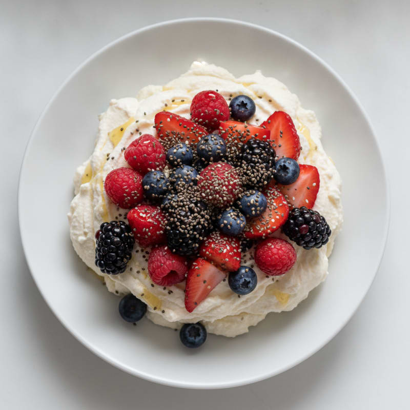 Silky Greek Yogurt Protein Mousse with Mixed Berries