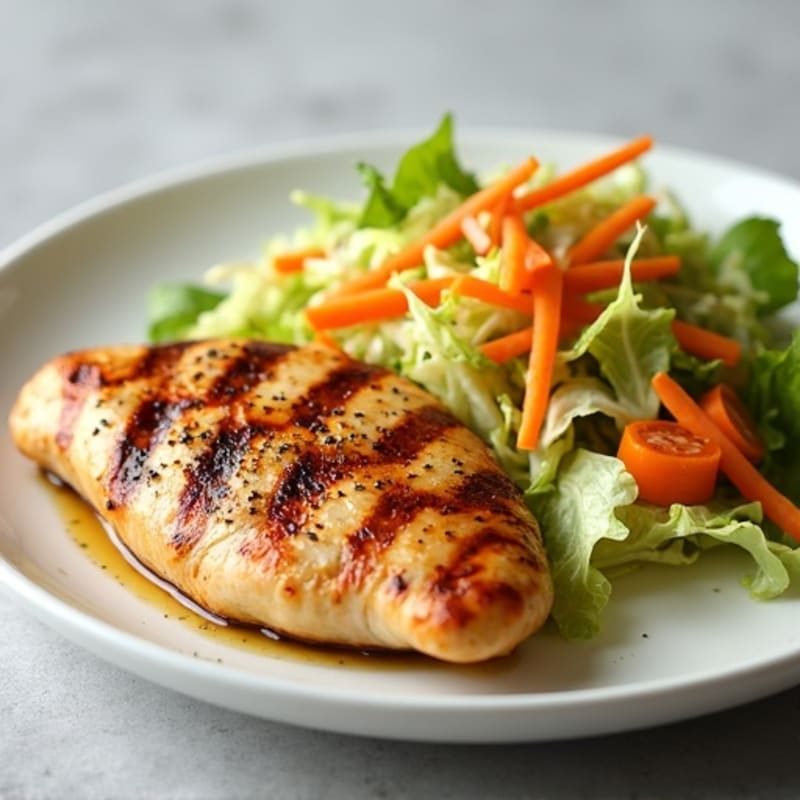 Grilled Chicken Breast with Crunchy Cabbage Slaw