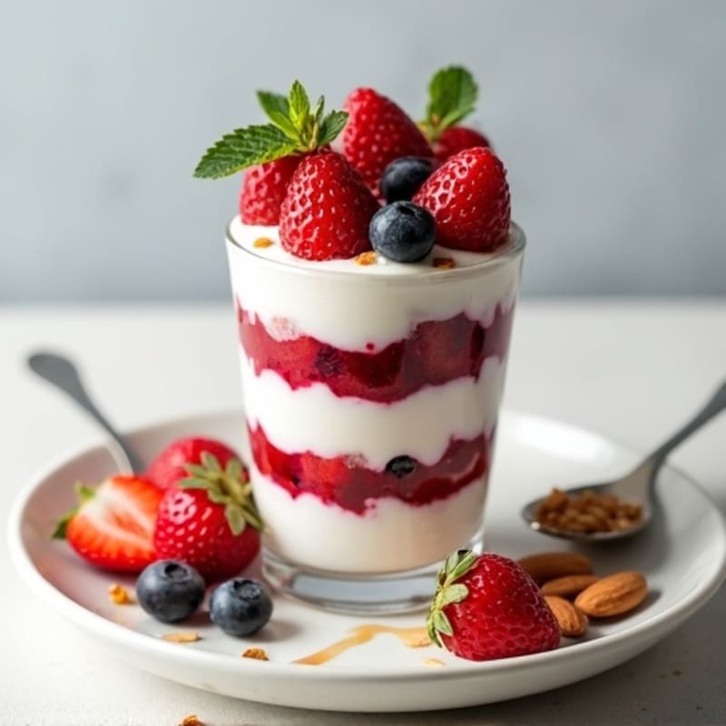 Greek Yogurt Protein Parfait with Berries and Almonds