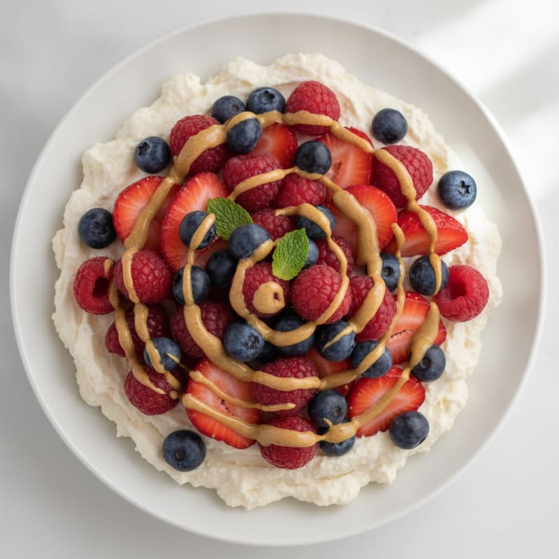 Greek Yogurt Protein Mousse with Mixed Berries