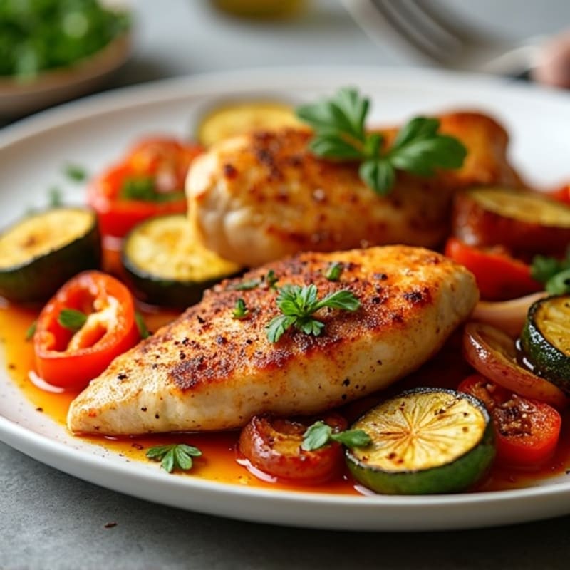 Sheet Pan Spiced Chicken and Crispy Roasted Vegetables