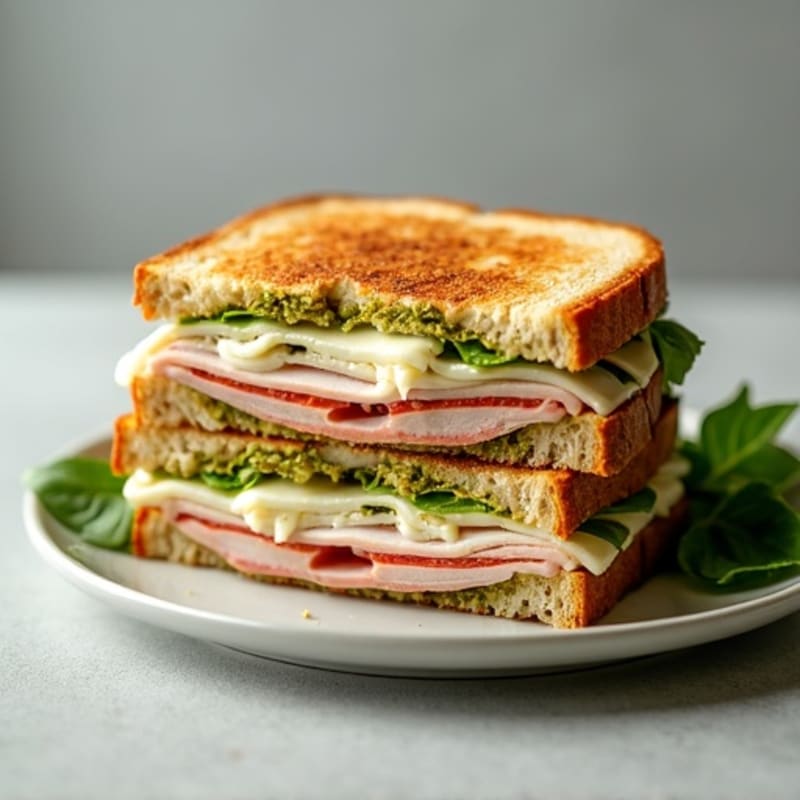 Crispy Grilled Turkey Pesto Panini