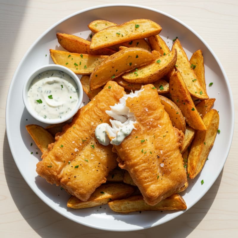 Air-Fried Beer-Battered Fish and Chips