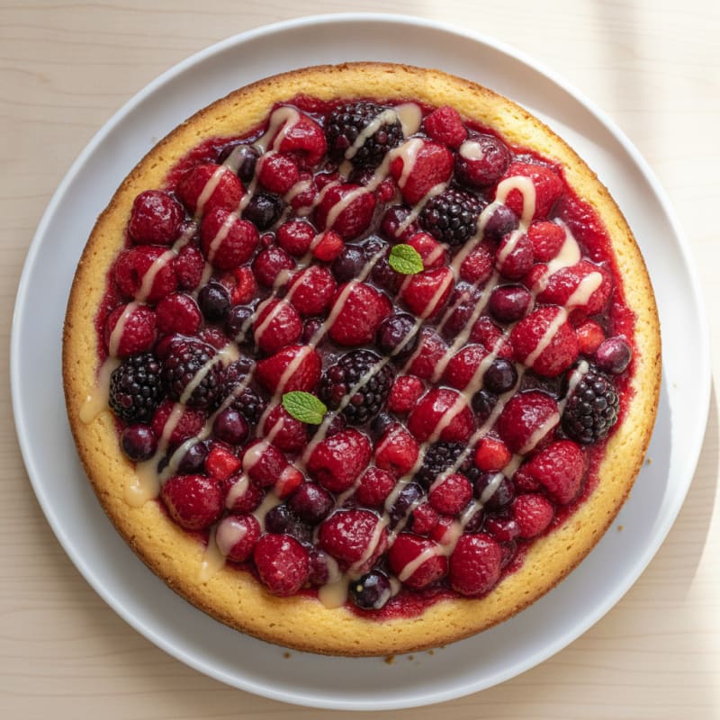 Greek Yogurt Protein Cheesecake with Mixed Berries