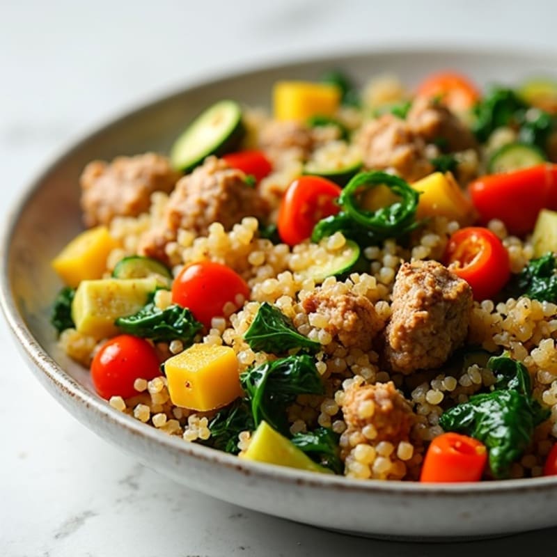 Ground Turkey and Vegetable Skillet with Quinoa