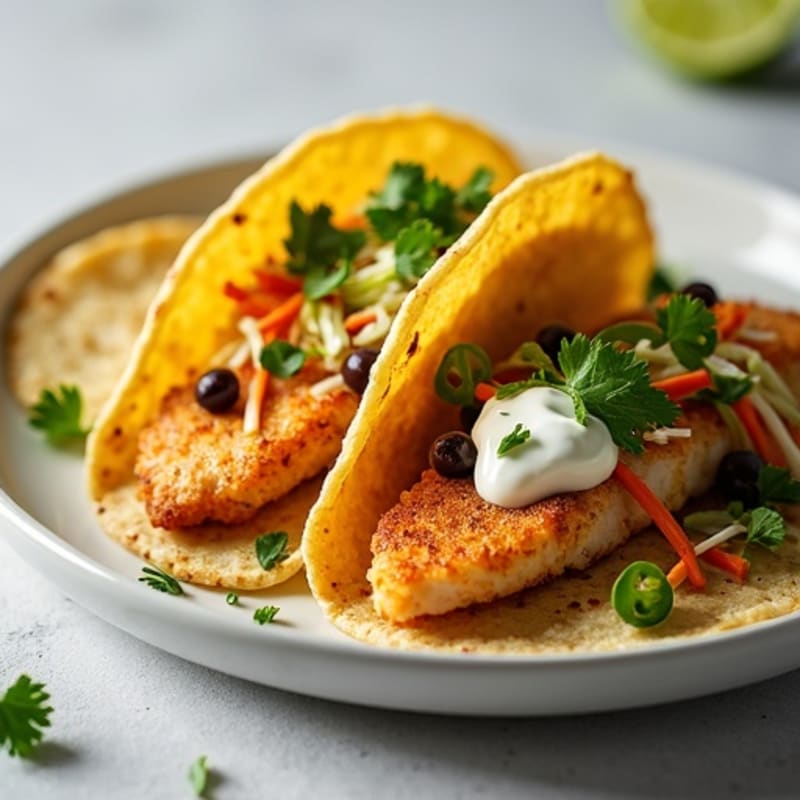 Crispy Baked Fish Tacos with Fresh Slaw
