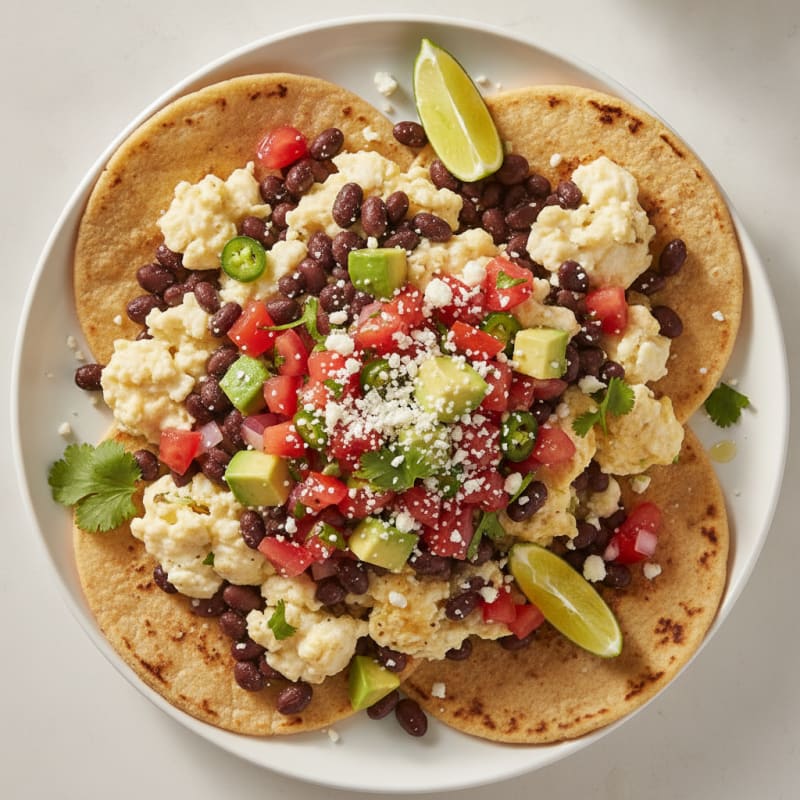 Egg White Scramble with Black Beans and Pico de Gallo