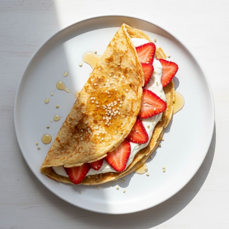 Sweet Strawberry Cream Crepes