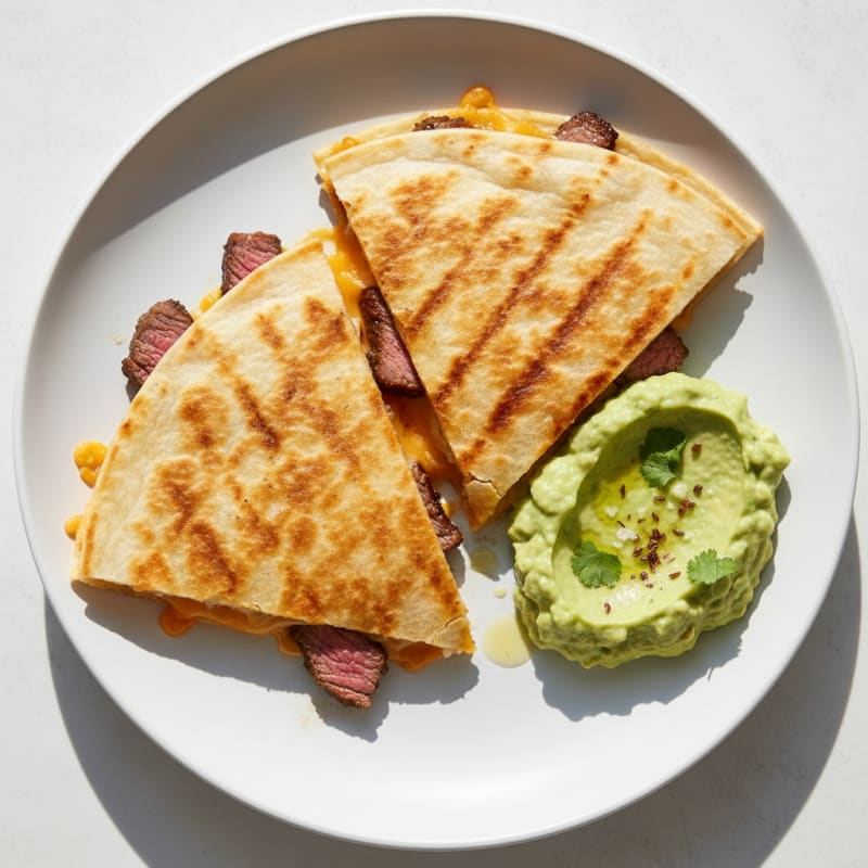 Carne Asada Quesadillas with Guacamole