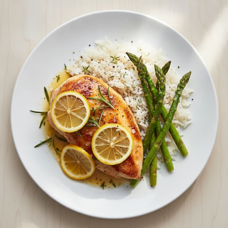 Lemon Herb Roasted Chicken with Rice