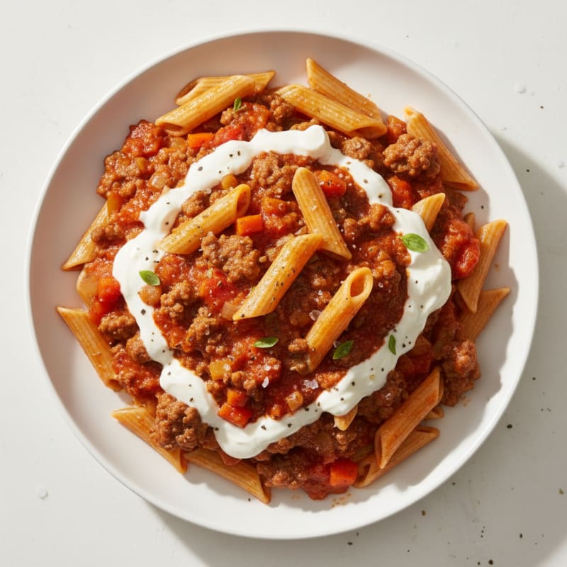 Tender Beef Bolognese with Creamy Parmesan Sauce