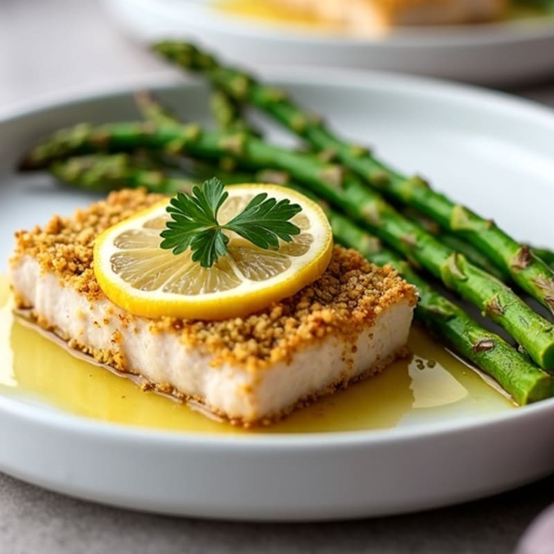 Lemon Herb Crusted Tuna with Roasted Asparagus