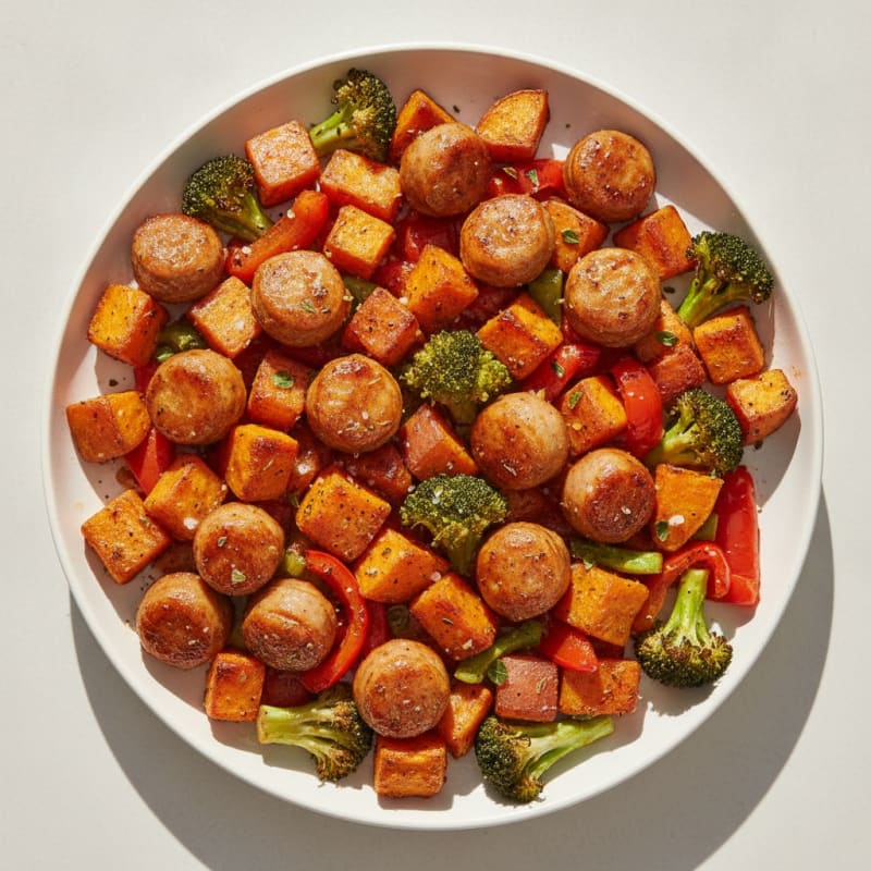 Sheet Pan Roasted Sweet Potato and Sausage