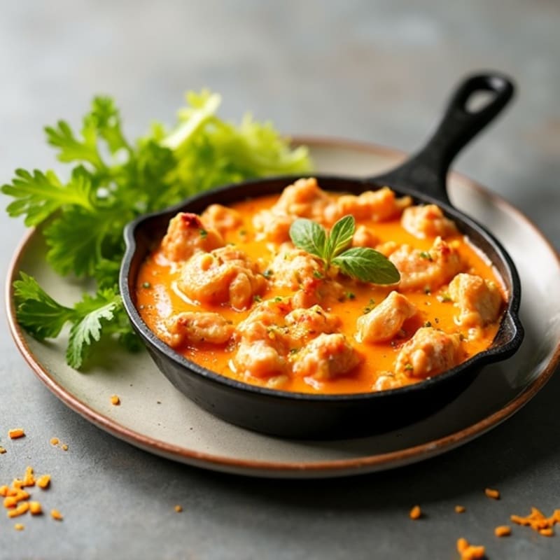 Healthy Creamy Buffalo Chicken Dip Skillet