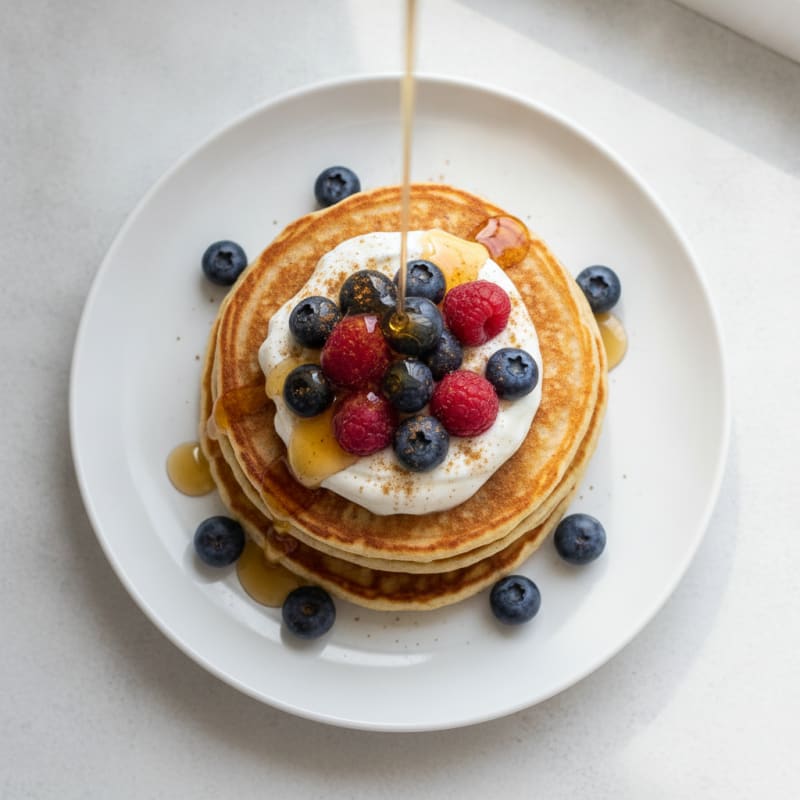 Yogurt Protein Pancakes with Berries