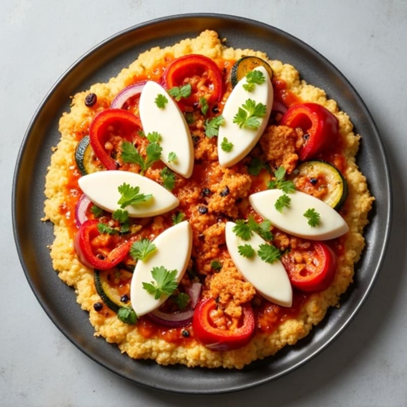Crispy Buffalo Chicken Pizza with Roasted Vegetables