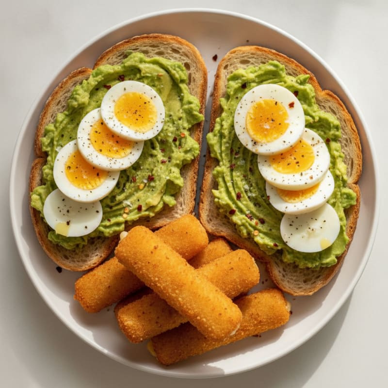 Avocado Toast with Boiled Eggs