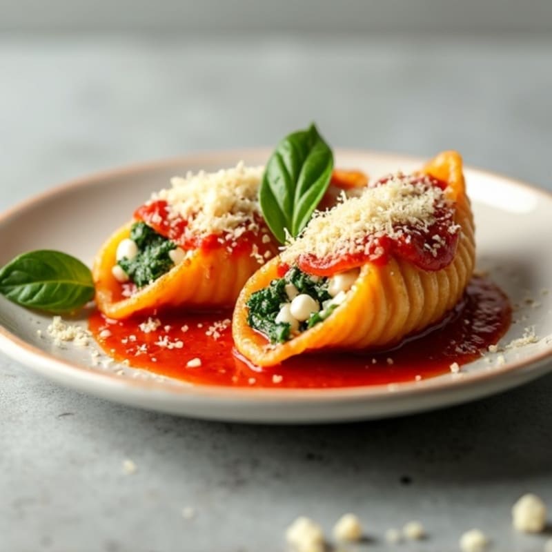 Healthy Spinach Ricotta Baked Shells