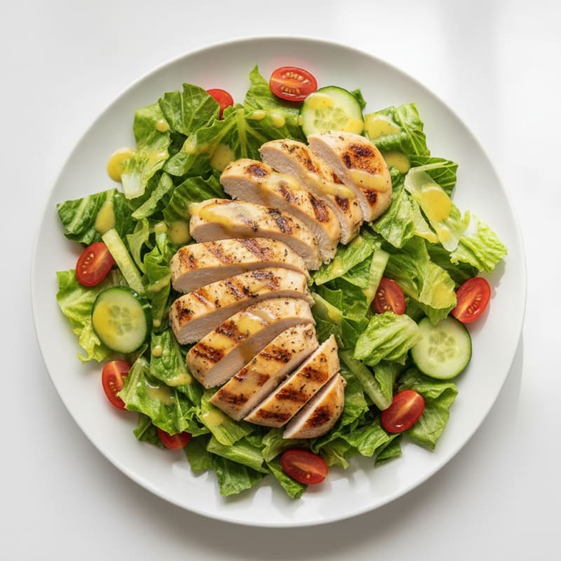 Grilled Chicken Breast with Crisp Romaine and Lemon Vinaigrette