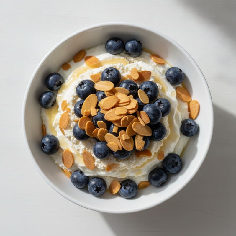 Greek Yogurt Protein Parfait with Berries and Almonds