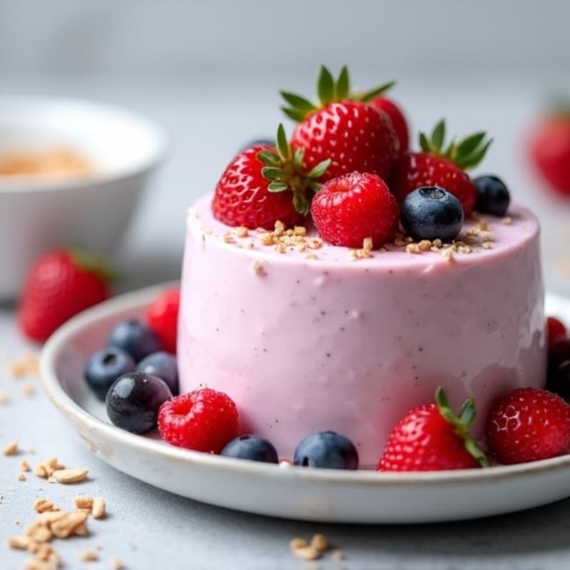 Silky Greek Yogurt Protein Mousse with Mixed Berries