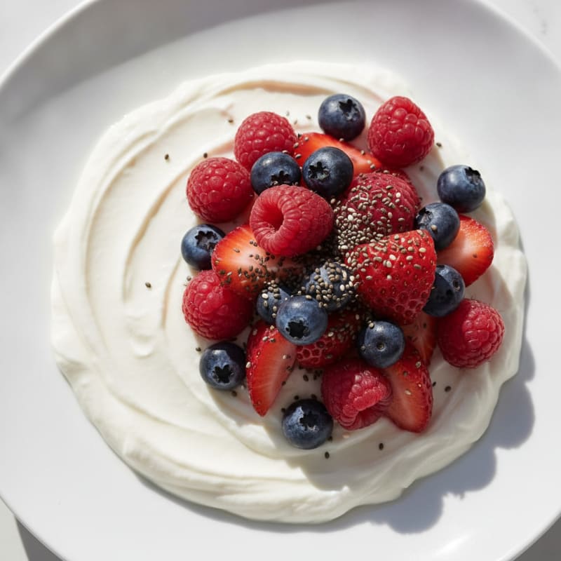 Silky Greek Yogurt Protein Pudding with Mixed Berries