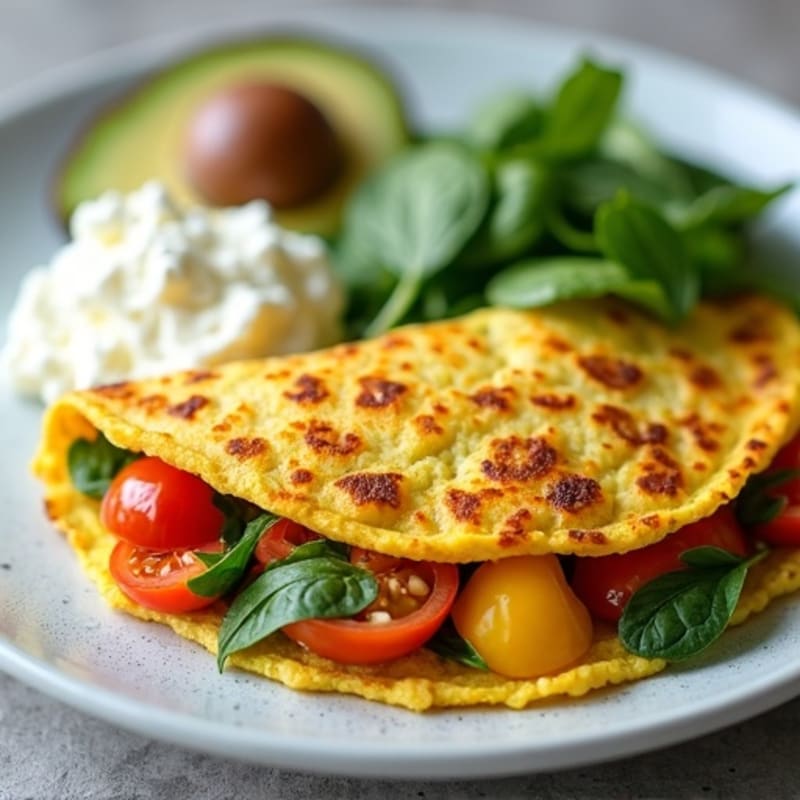 Egg White Veggie Omelette with Cottage Cheese