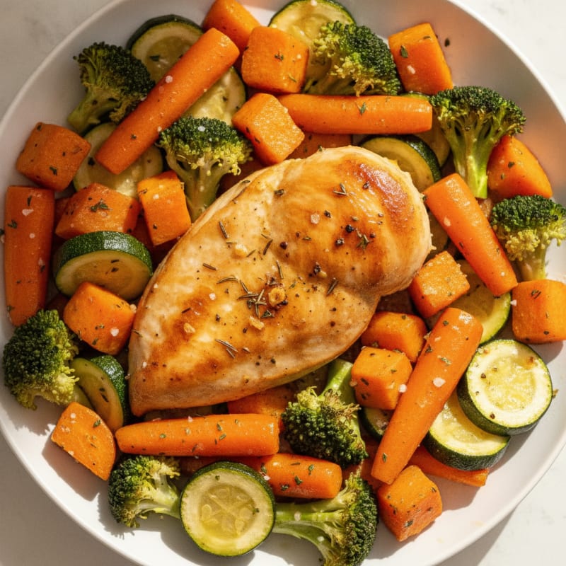 Herb-Roasted Chicken with Roasted Vegetables