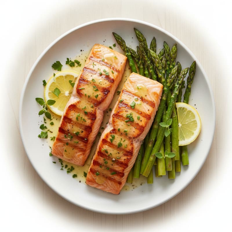 Lemon Herb Grilled Salmon with Asparagus