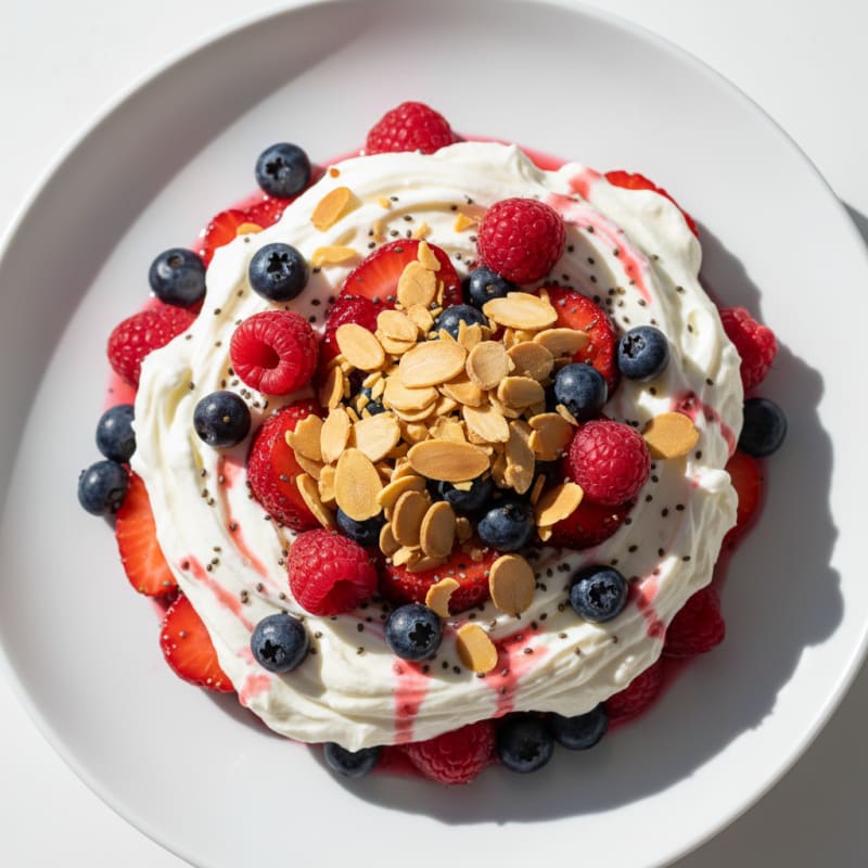 Silky Greek Yogurt Protein Parfait with Mixed Berries