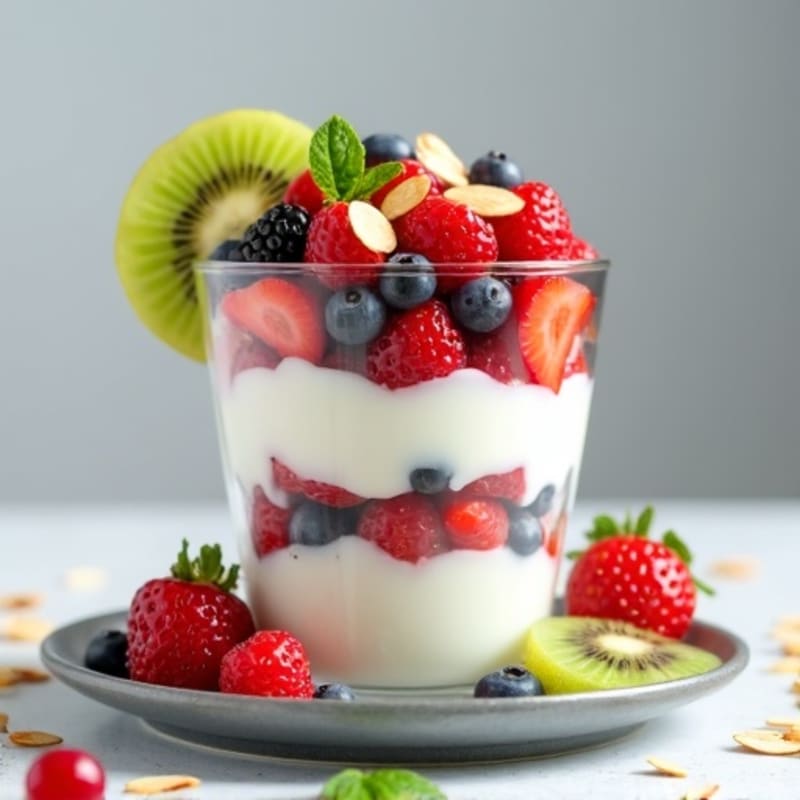 Silky Greek Yogurt Protein Parfait with Mixed Fruit