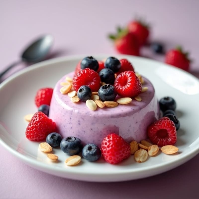 Silky Greek Yogurt Protein Mousse with Mixed Berries