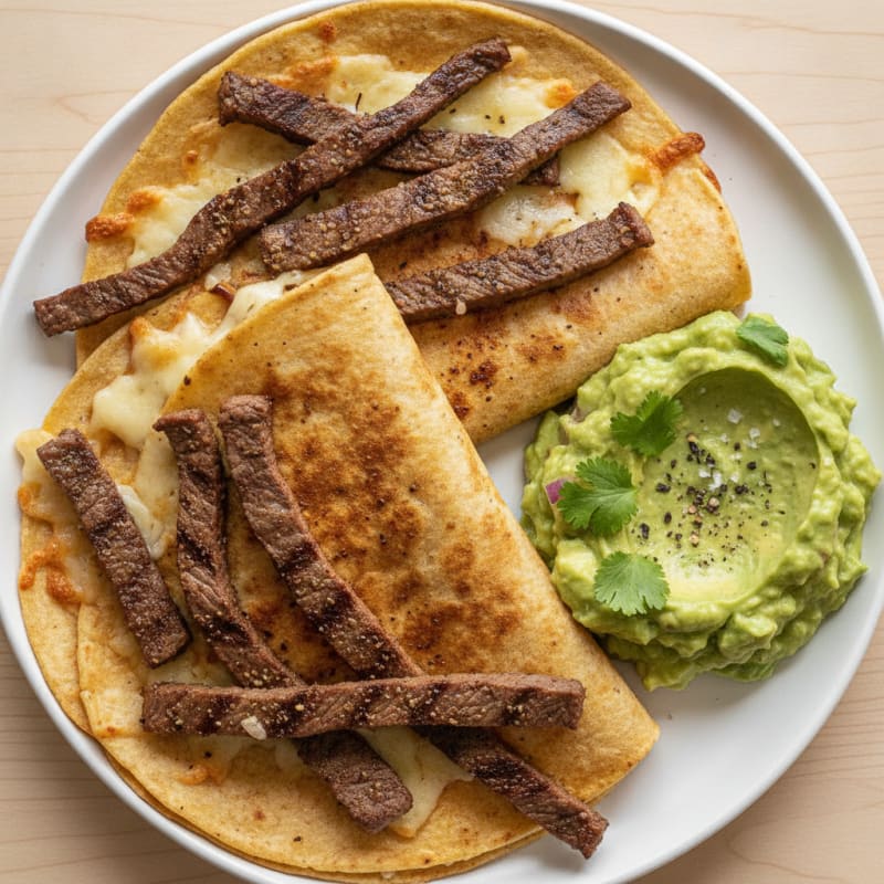 Carne Asada Quesadillas with Guacamole